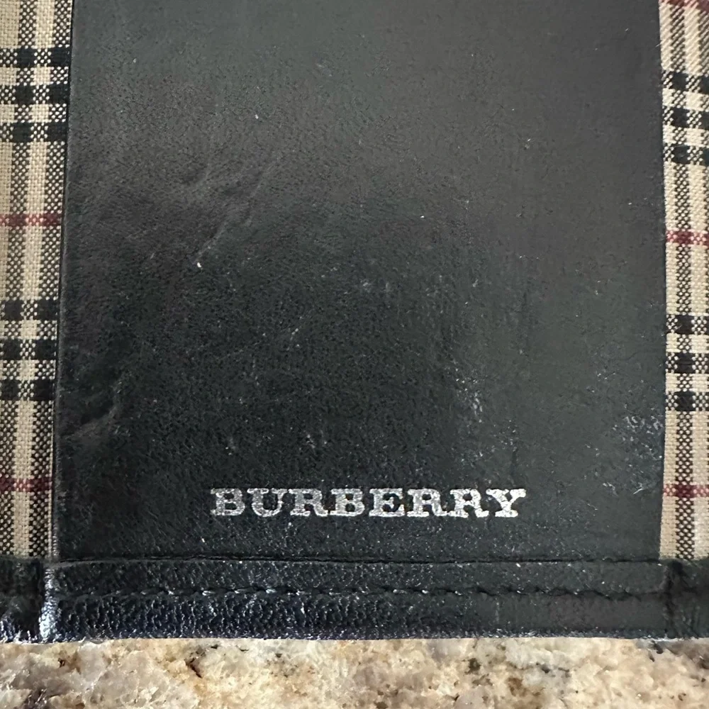 Burberry Black Key Card Holder with Textured Design